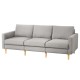Artiss 3 Seater Sofa 225cm Grey - Stylish Faux Linen, Eucalyptus Frame, Adjustable Comfort, Easy Assembly