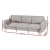 Artiss 3 Seater Sofa 225cm Grey - Stylish Faux Linen, Eucalyptus Frame, Adjustable Comfort, Easy Assembly