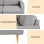 Artiss 3 Seater Sofa 225cm Grey - Stylish Faux Linen, Eucalyptus Frame, Adjustable Comfort, Easy Assembly