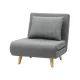 Artiss Grey Linen Convertible Sofa Bed Recliner - 1-Seater, Metal Frame, High-Density Foam, Easy Assembly, 120kg Capacity