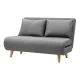 Artiss 2 Seater Sofa Bed Convertible Couch Recliner, Grey Linen, 240kg, Adjustable Split Backrest, 183cm