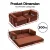 Artiss Convertible Folding Sofa Bed Orange - 2-Seater Corduroy, Steel Frame, 180x200cm, Supports 300kg, Non-Slip Design
