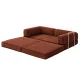 Artiss Convertible Folding Sofa Bed Orange - 2-Seater Corduroy, Steel Frame, 180x200cm, Supports 300kg, Non-Slip Design