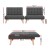 Artiss 2x Sofa Bed Couch Single Seater Recliner – Grey Fabric, Modular 2-Seater, Adjustable Back, Wooden Legs