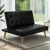 Artiss 1-Seater Recliner Sofa Bed Couch, Faux Linen, Black - Adjustable Backrest, Wooden Frame, Rubber Wood Legs