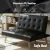 Artiss 1-Seater Recliner Sofa Bed Couch, Faux Linen, Black - Adjustable Backrest, Wooden Frame, Rubber Wood Legs