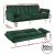 Artiss 3 Seater Velvet Sofa Bed Couch, Convertible Lounge, Adjustable Arm Recliner, Modern Green, 207cm, 300kg