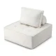 Artiss Floor Sofa Lounge Chair with Removable Pillow - Ergonomic, Bouclé Fabric, 86cm, Plush Cotton Backrest, White