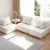 Artiss 3-Seater Bouclé Floor Sofa Lounge Chair with Removable Pillow, Plush Cotton Backrest, 86x86x76cm, White