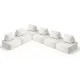 Artiss Floor Sofa Lounge Chair 6-Seater with Pillow - Bouclé Fabric, High-Density Foam, Ergonomic Support, Easy Setup