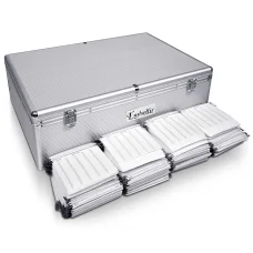 Embellir CD & DVD Storage Case, Aluminium, 1000 Disc Capacity, Silver, Durable & Lightweight with Lock & Key Security