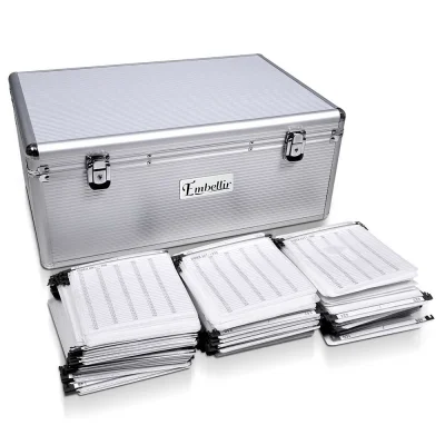 Embellir CD/DVD Storage Case, Aluminium, Holds 500 Discs, Silver, Includes 250 Inserts, Lockable with Keys
