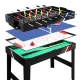 4-in-1 Multi Games Table Soccer Foosball, Pool, Table Tennis, Air Hockey, MDF Frame, 121x61x79cm, Home Party Gift