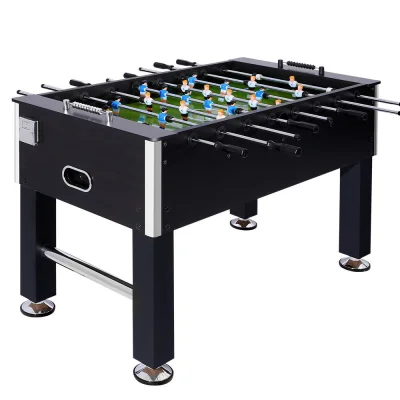 5FT Black Foosball Soccer Table Game for Home, MDF Board, Chrome Steel Rods, Cup Holders, 2 Balls, Family Party