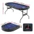 183cm Folding Poker Table Top for 8 Players - Casino-Style Felt, PU Leather Rails, Metal Frame, Blue
