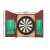 18" Sisal Dartboard and Wooden Cabinet Set with 6 Steel Darts, Rotating Score Ring, Staple-Free Divider, Brown