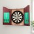 18" Sisal Dartboard and Wooden Cabinet Set with 6 Steel Darts, Rotating Score Ring, Staple-Free Divider, Brown