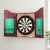 18" Sisal Dartboard and Wooden Cabinet Set with 6 Steel Darts, Rotating Score Ring, Staple-Free Divider, Brown