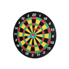 16" Magnetic Dartboard for Kids and Family, Safe Needleless Darts, Indoor Outdoor Game, Durable Plastic, Red Black