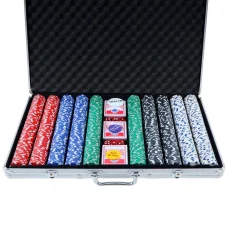 1000pcs Casino Poker Chips Set with Heavy-Duty Lockable Aluminium Case, 11.5g Clay-Feel Chips, Cards, Dice