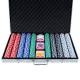 1000pcs Casino Poker Chips Set with Heavy-Duty Lockable Aluminium Case, 11.5g Clay-Feel Chips, Cards, Dice