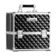 Embellir Makeup Case Beauty Organizer Bag, Aluminum ABS, Diamond Black, 27x19.5x27.5cm, Portable Travel Cosmetic Storage