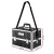 Embellir Portable Cosmetic Beauty Makeup Case, Aluminum, 23x36x26cm, Diamond Black, Adjustable Dividers, Lock & Strap