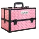 Embellir Portable Cosmetic Beauty Makeup Case, Grade-A Aluminium, Diamond Pink, 23x36x27cm, Lockable with Strap