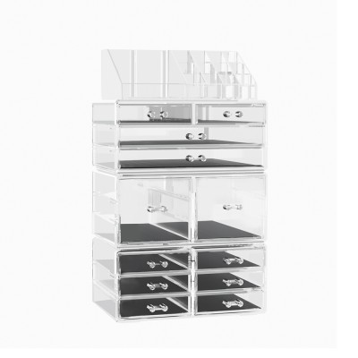 Embellir Acrylic Makeup Case, Clear Cosmetic Organizer with 12 Drawers, Portable Storage Box & Jewelry Holder Embellir Acrylic Makeup Case, Clear Cosmetic Organizer with 12 Drawers, Portable Storage Box & Jewelry Holder
