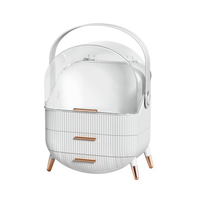 Embellir Makeup Case, Plastic, White, 25x18x34.5cm, Portable Cosmetic Organizer & Jewelry Holder with Lockable Design