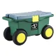 Gardeon Garden Tool Storage Cart, Plastic, 55x26.5x29.5cm, Green, 3-In-1 Design with Seat, Removable Tray,