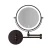 Embellir Extendable Makeup Mirror, Iron & Aluminum, 33x32cm, Brown - 10X Magnifying, LED Touch Control, 3 Light Modes