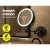 Embellir Extendable Makeup Mirror, Iron & Aluminum, 33x32cm, Brown - 10X Magnifying, LED Touch Control, 3 Light Modes