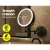 Embellir Extendable Makeup Mirror, Iron & Aluminum, 33x32cm, Brown - 10X Magnifying, LED Touch Control, 3 Light Modes