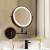 Embellir Extendable Makeup Mirror, Iron & Aluminum, 33x32cm, Brown - 10X Magnifying, LED Touch Control, 3 Light Modes