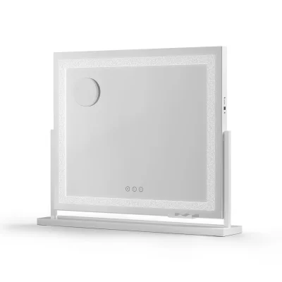 Embellir 60x50cm Crystal LED Vanity Mirror with 360° Swivel, Touch Controls, USB Charging, and 10x Magnifier