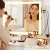 Embellir 80x58cm Makeup Mirror with LED Lights, 360° Rotatable Base, USB Port, Phone Holder, 10x Magnifier, Metal Frame