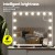 Embellir Makeup Mirror, Metal & MDF, 60x52cm, White, Hollywood Vanity with LED Light & 10x Magnification