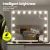 Embellir Makeup Mirror, Metal & MDF, 60x52cm, White, Hollywood Vanity with LED Light & 10x Magnification