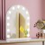 Embellir 40x50cm Vanity Makeup Mirror with LED Bulb Lights, 5x Magnifier, Aluminium Frame, 3 Colour Modes, White Arch
