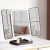 Embellir LED Makeup Mirror, ABS & Glass, 40x14x30cm, Tri-fold Vanity with 1X2X3X Magnification, Adjustable Light