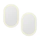 Embellir 2 Pack Oval LED Wall Mirror 50x75cm with Anti-Fog, Touch Control, Adjustable Light for Bathroom Decor