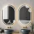 Embellir 2 Pack Oval LED Wall Mirror 50x75cm with Anti-Fog, Touch Control, Adjustable Light for Bathroom Decor