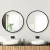 Embellir 2 Pack 70cm Round Wall Mirrors, Black Framed, Premium 3.2cm Thick, MDF Backing, Home Bathroom Decor