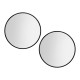Embellir 80cm Round Wall Mirror Set of 2, Black Framed, Premium Silver Plated, MDF Back, Bathroom Makeup Decor