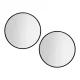 Embellir 80cm Round Wall Mirror Set of 2, Black Framed, Premium Silver Plated, MDF Back, Bathroom Makeup Decor