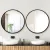 Embellir 2 Pack 90cm Round Wall Mirrors, Black Framed, Premium 3.2mm Glass, MDF Backing, Bathroom Home Decor