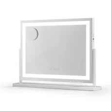 Embellir 58x46cm Makeup Mirror with LED Lights, 360° Rotatable Base, USB Port, 3 Colour Temps, Metal Frame & Magnifier