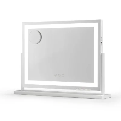 Embellir 58x46cm Makeup Mirror with LED Lights, 360° Rotatable Base, USB Port, 3 Colour Temps, Metal Frame & Magnifier