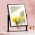 Embellir Standing Makeup Mirror, Metal, 25x30cm, Black, LED Light, Rotatable, Touch Control, Hollywood Vanity Style